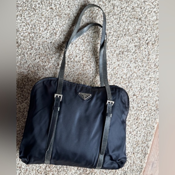 Vintage Prada navy dark blue nylon handle shoulder bag - Picture 12 of 16